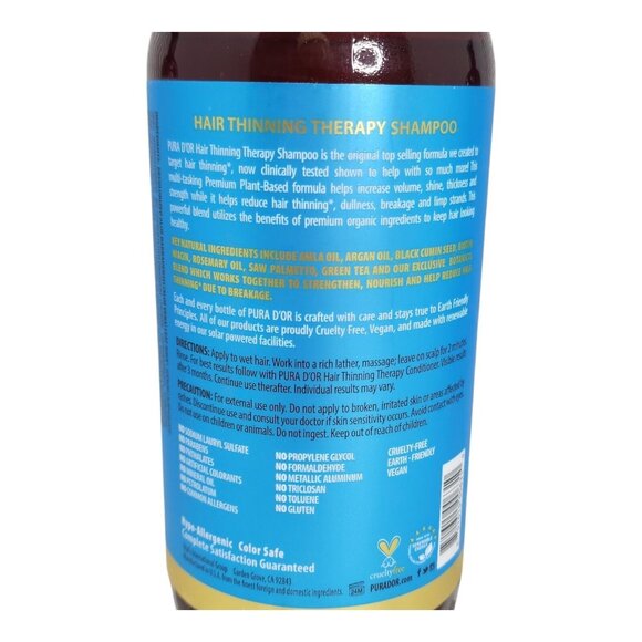 PURA D'OR Dor Hair Thinning Therapy Shampoo & Conditioner LAVENDER VANILLA 24 oz - Picture 4 of 10